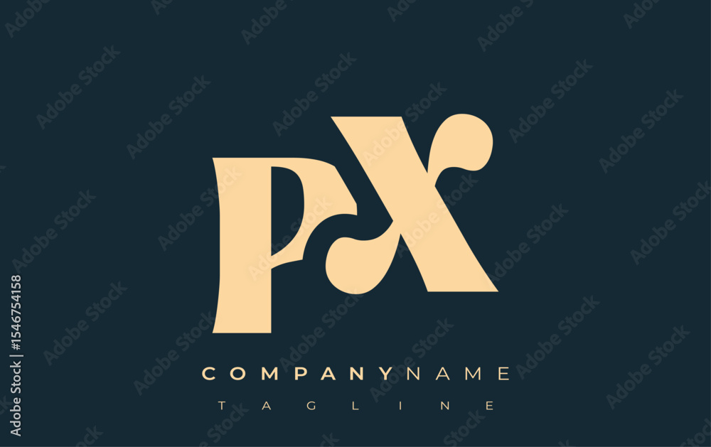 Fototapete px creative abstract typography logo design. elegant logo combining bold typography and creative sha