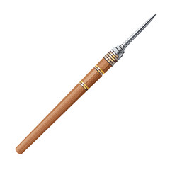 Naklejka premium Illustration of a spear with a wooden shaft and a metallic point on a black background