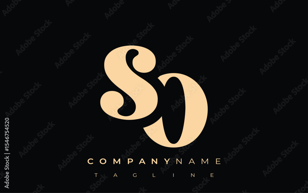 Fototapete so creative abstract typography logo design. elegant logo combining bold typography and creative sha
