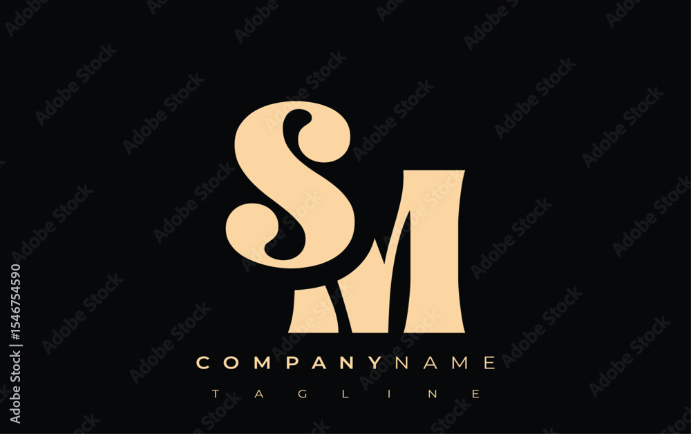 Fototapete sm creative abstract typography logo design. elegant logo combining bold typography and creative sha