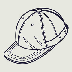 Stylish cap illustration for fashion accessories marketing and casual wear branding
