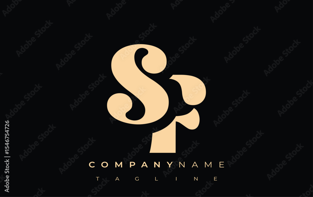 Fototapete sf creative abstract typography logo design. elegant logo combining bold typography and creative sha