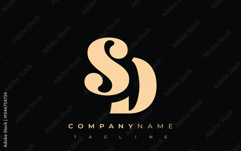 Fototapete sd creative abstract typography logo design. elegant logo combining bold typography and creative sha