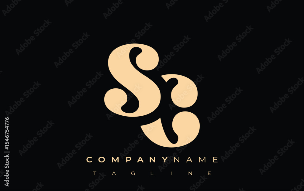 Fototapete sc creative abstract typography logo design. elegant logo combining bold typography and creative sha