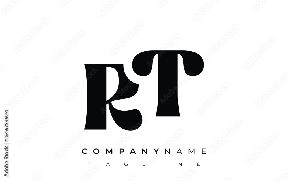 Fototapete rt creative abstract typography logo design. elegant logo combining bold typography and creative sha