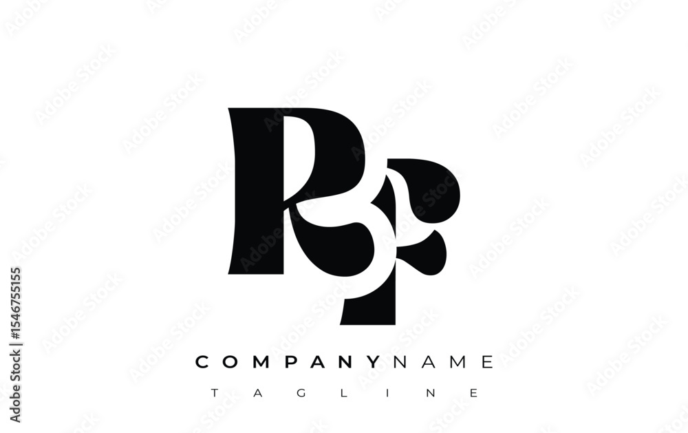 Fototapete rf creative abstract typography logo design. elegant logo combining bold typography and creative sha
