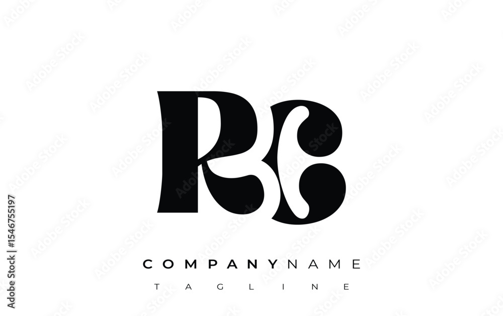 Fototapete rc creative abstract typography logo design. elegant logo combining bold typography and creative sha