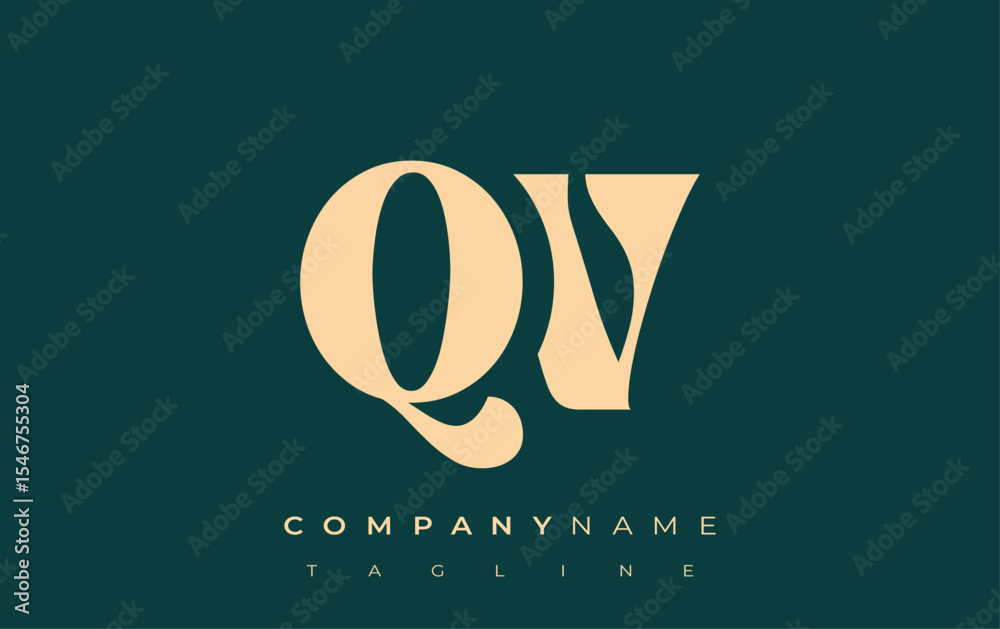 Fototapete qv creative abstract typography logo design. elegant logo combining bold typography and creative sha