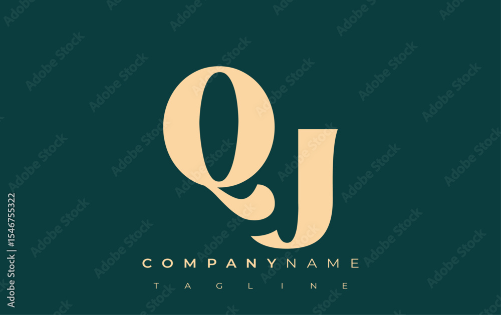 Fototapete qu creative abstract typography logo design. elegant logo combining bold typography and creative sha