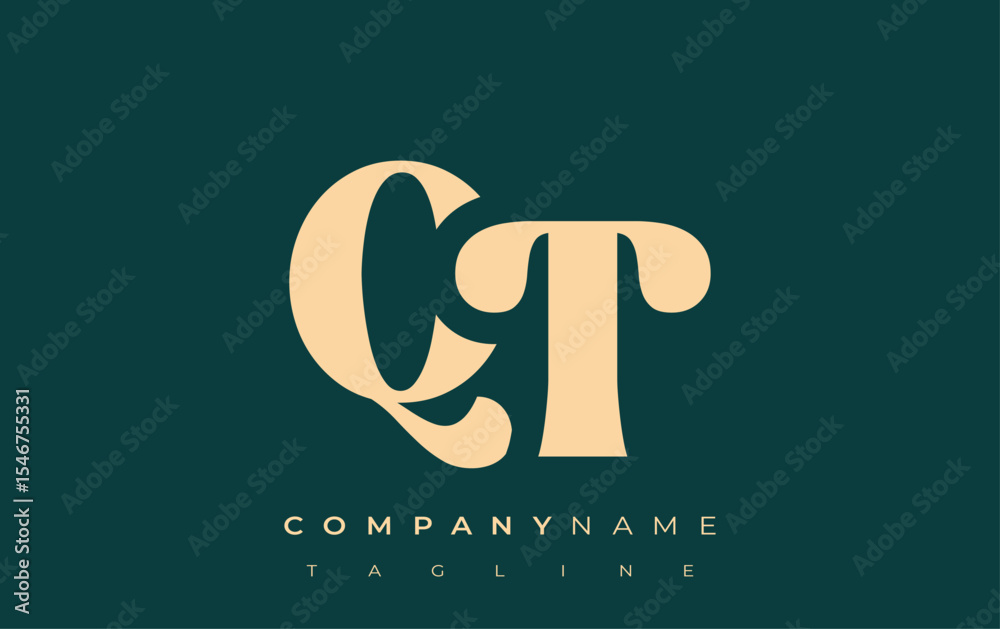 Fototapete qt creative abstract typography logo design. elegant logo combining bold typography and creative sha