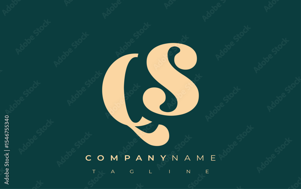 Fototapete qs creative abstract typography logo design. elegant logo combining bold typography and creative sha