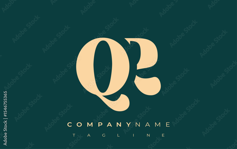 Fototapete qr creative abstract typography logo design. elegant logo combining bold typography and creative sha