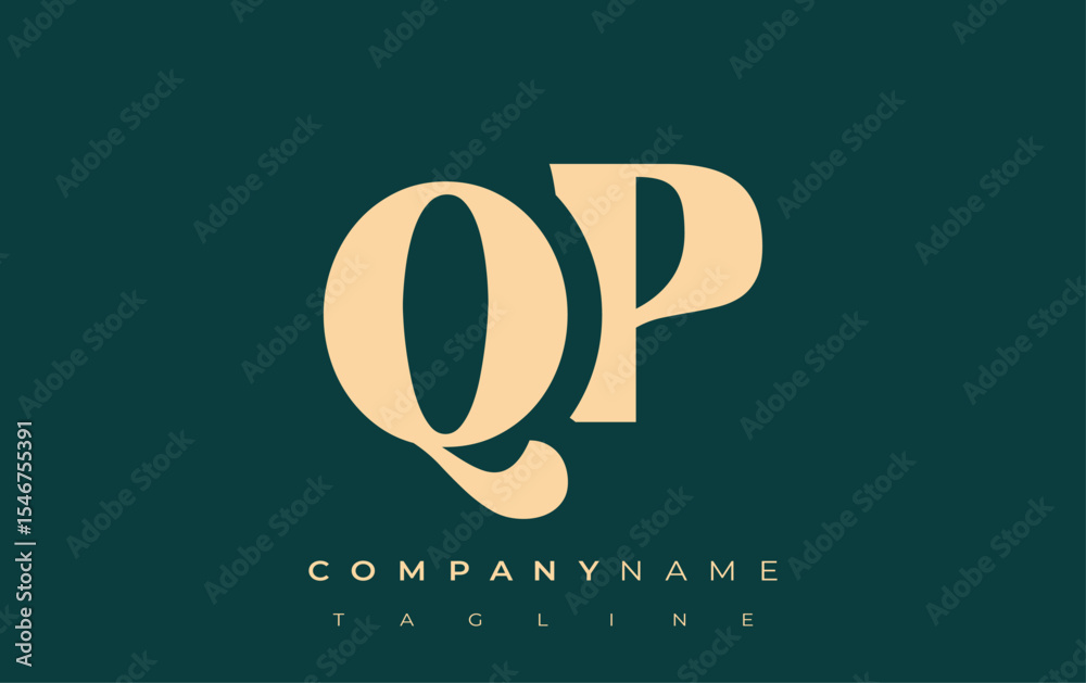 Fototapete qp creative abstract typography logo design. elegant logo combining bold typography and creative sha