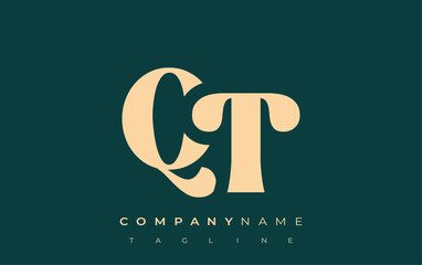 QT Creative Abstract Typography Logo Design. Elegant logo combining bold typography and creative shapes, ideal for branding and identity solutions.
