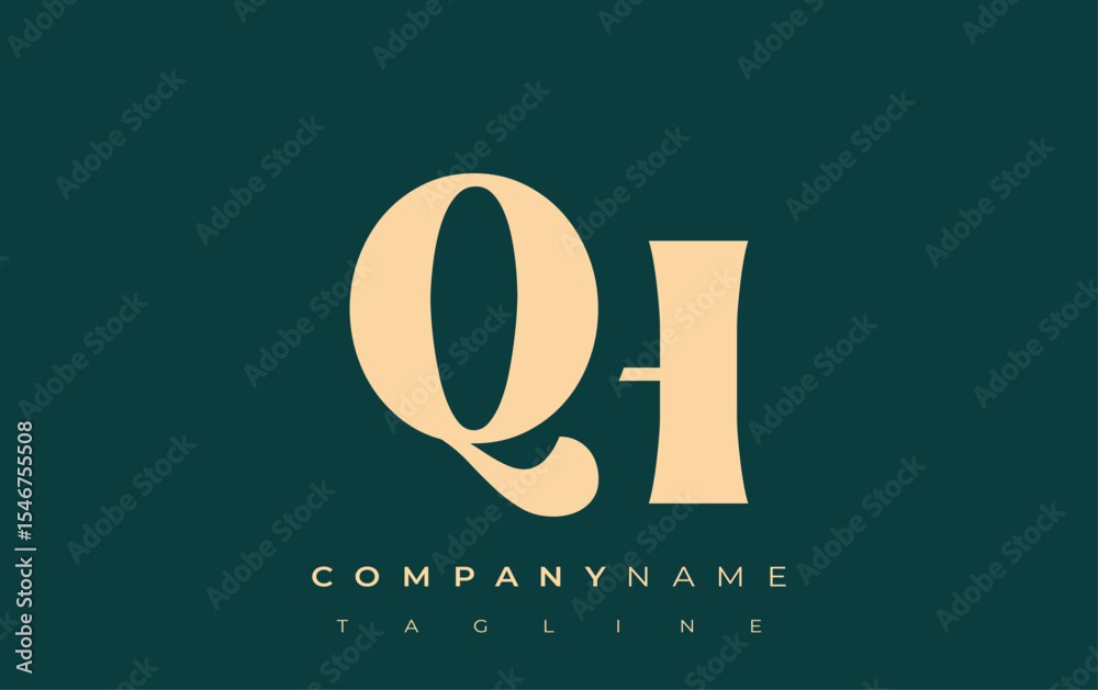Fototapete qh creative abstract typography logo design. elegant logo combining bold typography and creative sha