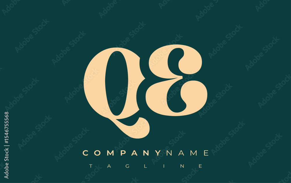 Fototapete qe creative abstract typography logo design. elegant logo combining bold typography and creative sha