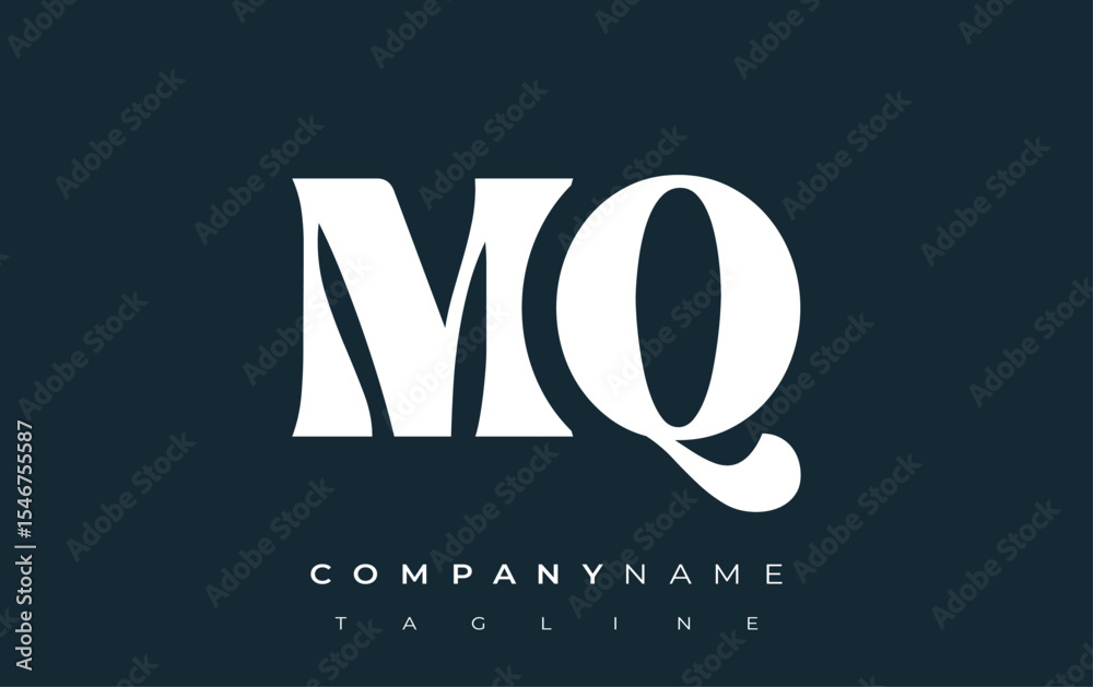 Fototapete mq creative abstract typography logo design. elegant logo combining bold typography and creative sha
