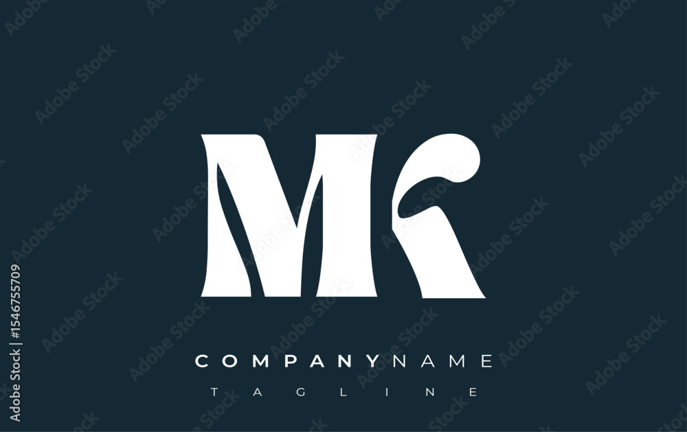 Fototapete mk creative abstract typography logo design. elegant logo combining bold typography and creative sha