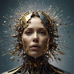 Conceptual Image of AI Singularity Explosion