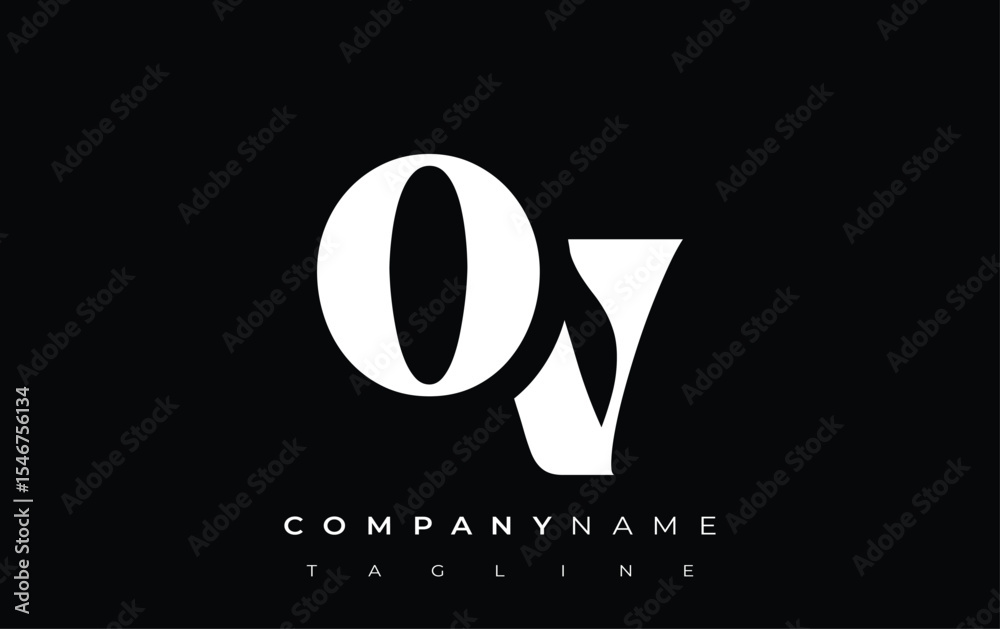 Fototapete ov creative abstract typography logo design. elegant logo combining bold typography and creative sha