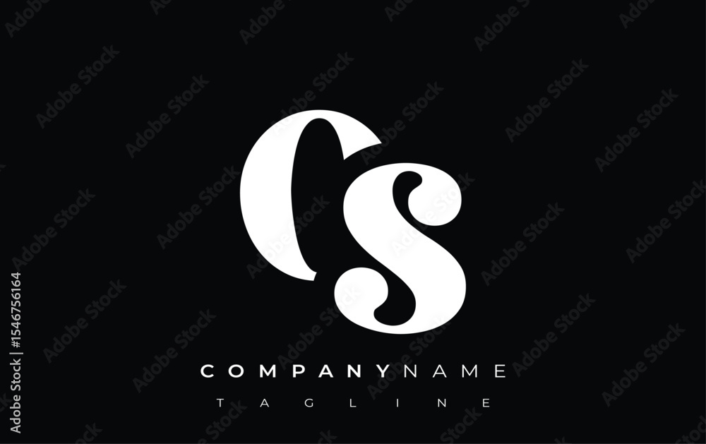 Fototapete os creative abstract typography logo design. elegant logo combining bold typography and creative sha