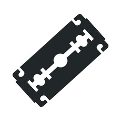 Simple black and white razor blade icon