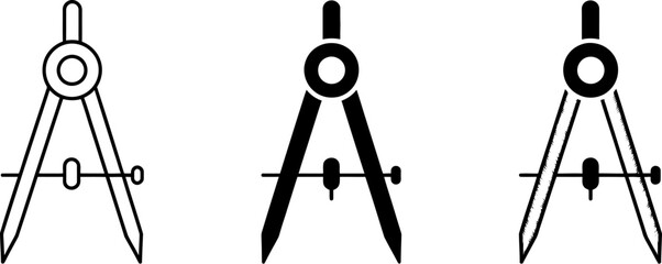 Find drawing compass vector illustration for geometry and architecture accurate circle tool design set editable stock vector