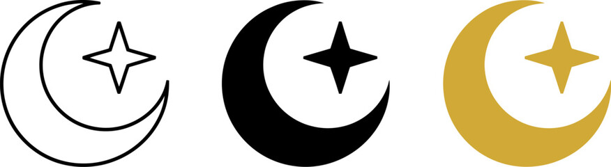 Find moon and star vector images for ramadan kareem and islamic design elements for your next project editable stock vector