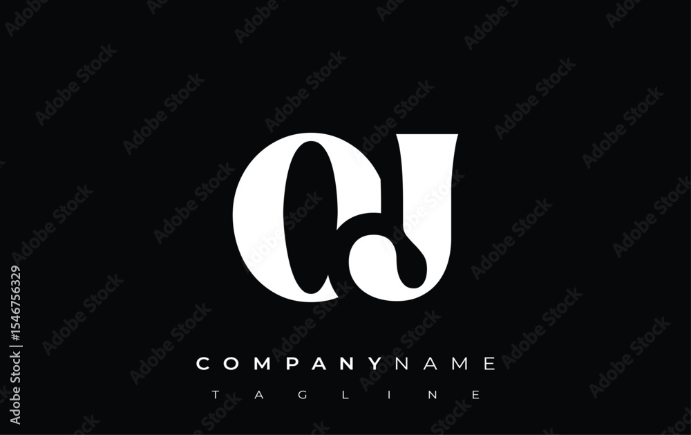 Fototapete oj creative abstract typography logo design. elegant logo combining bold typography and creative sha