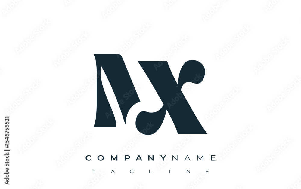 Fototapete nx creative abstract typography logo design. elegant logo combining bold typography and creative sha