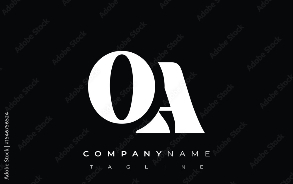 Fototapete oa creative abstract typography logo design. elegant logo combining bold typography and creative sha