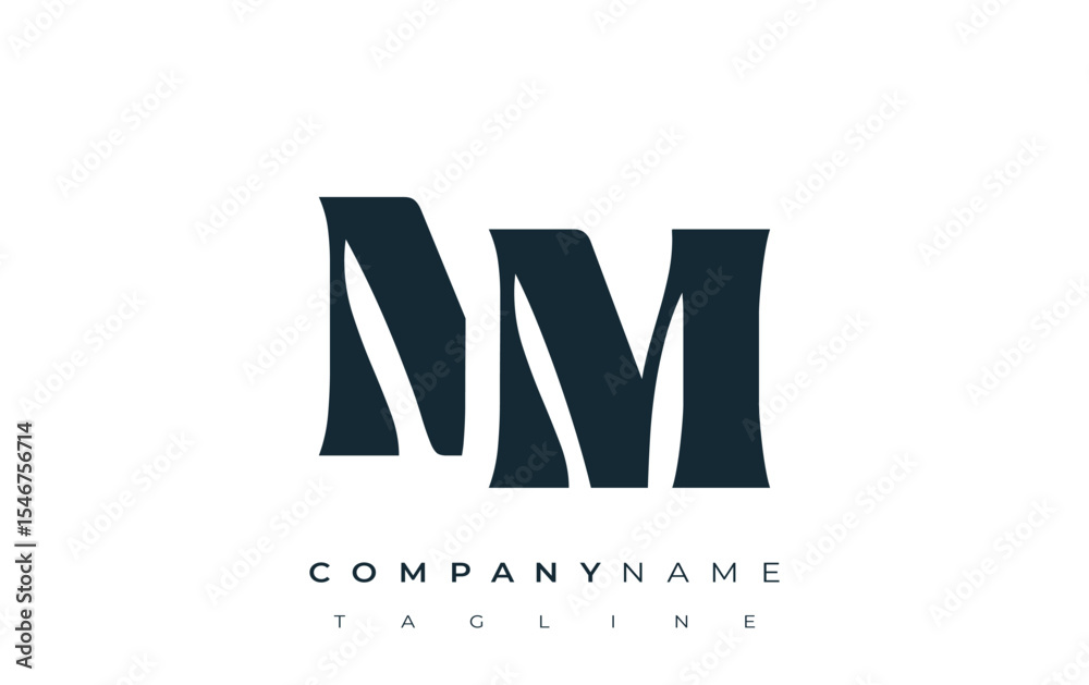Fototapete nm creative abstract typography logo design. elegant logo combining bold typography and creative sha