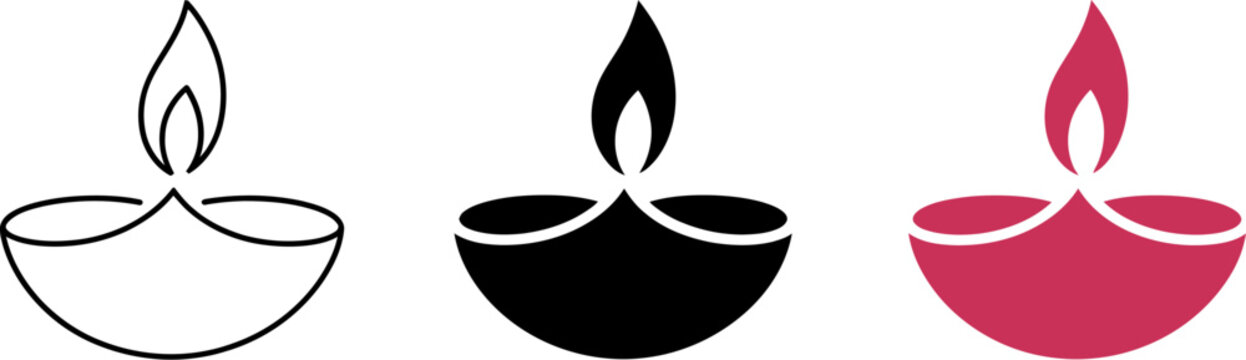 Diwali diya vector illustration, hindu festival of lights, deepavali lamp graphic design element vector editable stock vector