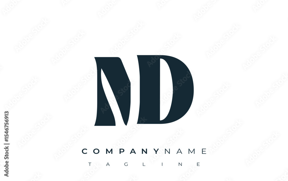 Fototapete nd creative abstract typography logo design. elegant logo combining bold typography and creative sha