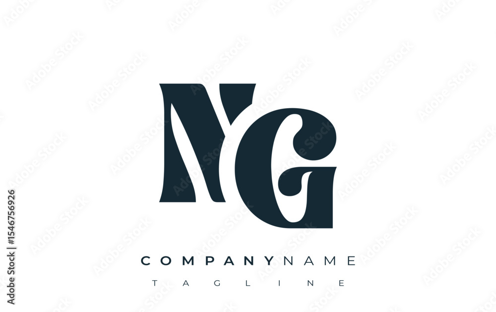 Fototapete ng creative abstract typography logo design. elegant logo combining bold typography and creative sha