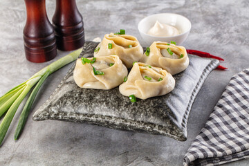 Uzbek cuisine - staffed Manti with meat