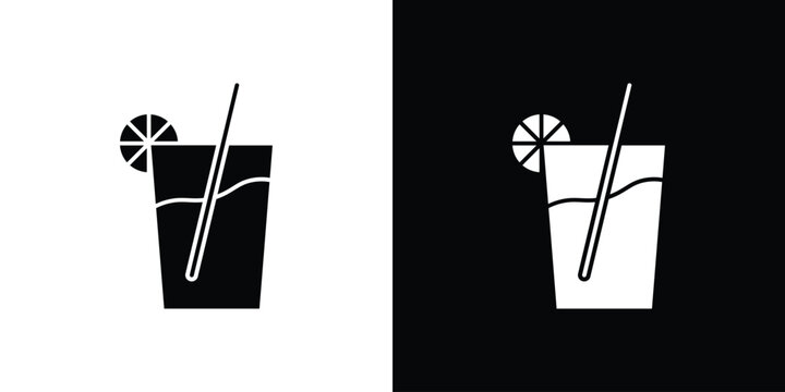 Citrus Glass icon of a flat style vector