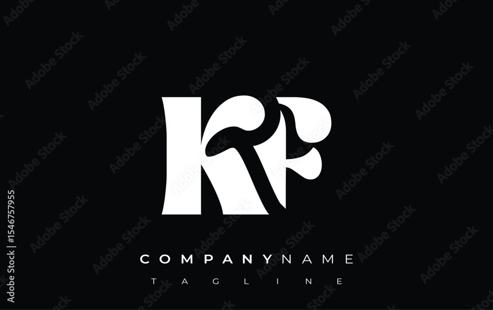 Fototapete kf creative abstract typography logo design. elegant logo combining bold typography and creative sha