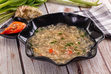Asian soup with crab and prawn