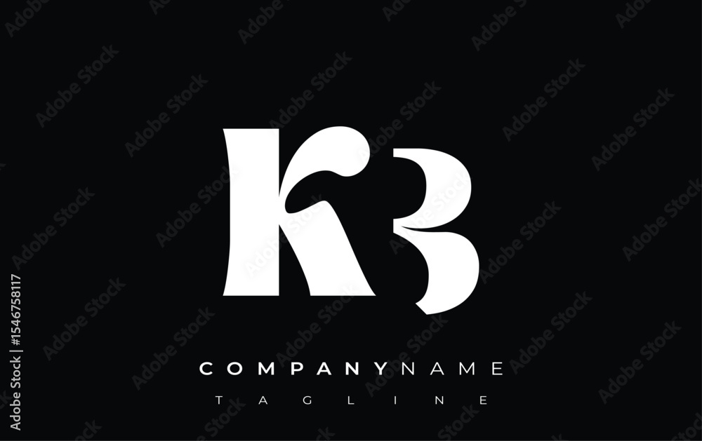 Fototapete kb creative abstract typography logo design. elegant logo combining bold typography and creative sha