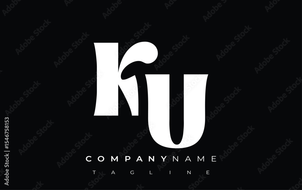 Fototapete ku creative abstract typography logo design. elegant logo combining bold typography and creative sha