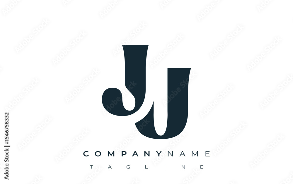 Fototapete ju creative abstract typography logo design. elegant logo combining bold typography and creative sha