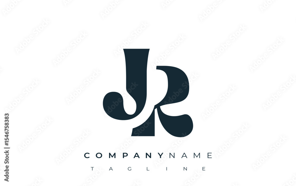 Fototapete jr creative abstract typography logo design. elegant logo combining bold typography and creative sha
