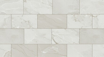 Seamless White Marble Tile Texture with Subtle Veining and Grout Lines