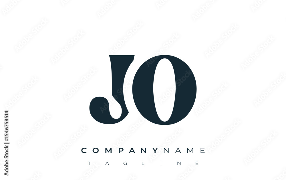 Fototapete jo creative abstract typography logo design. elegant logo combining bold typography and creative sha