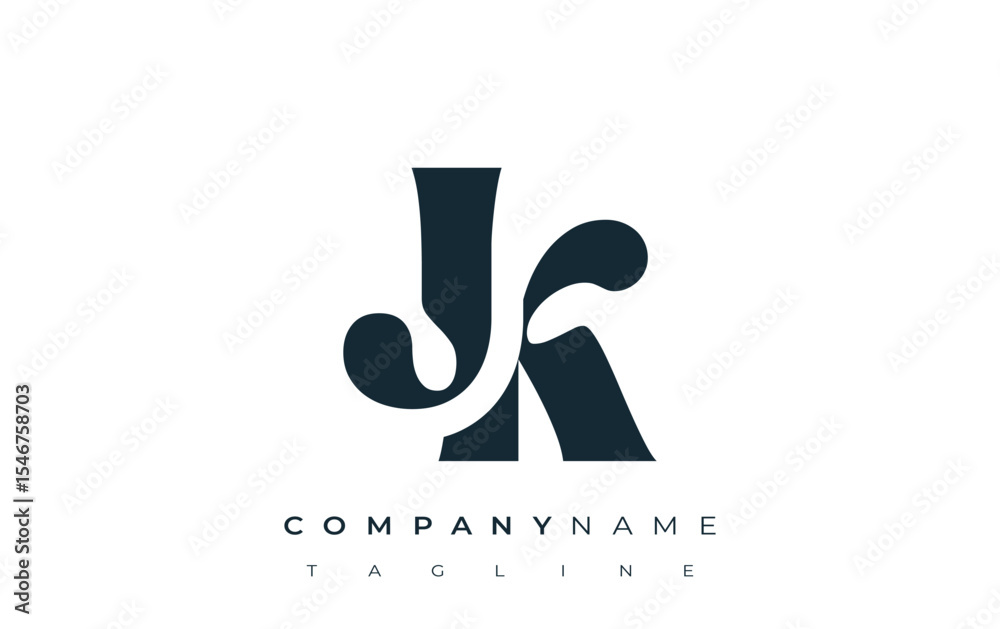 Fototapete jk creative abstract typography logo design. elegant logo combining bold typography and creative sha