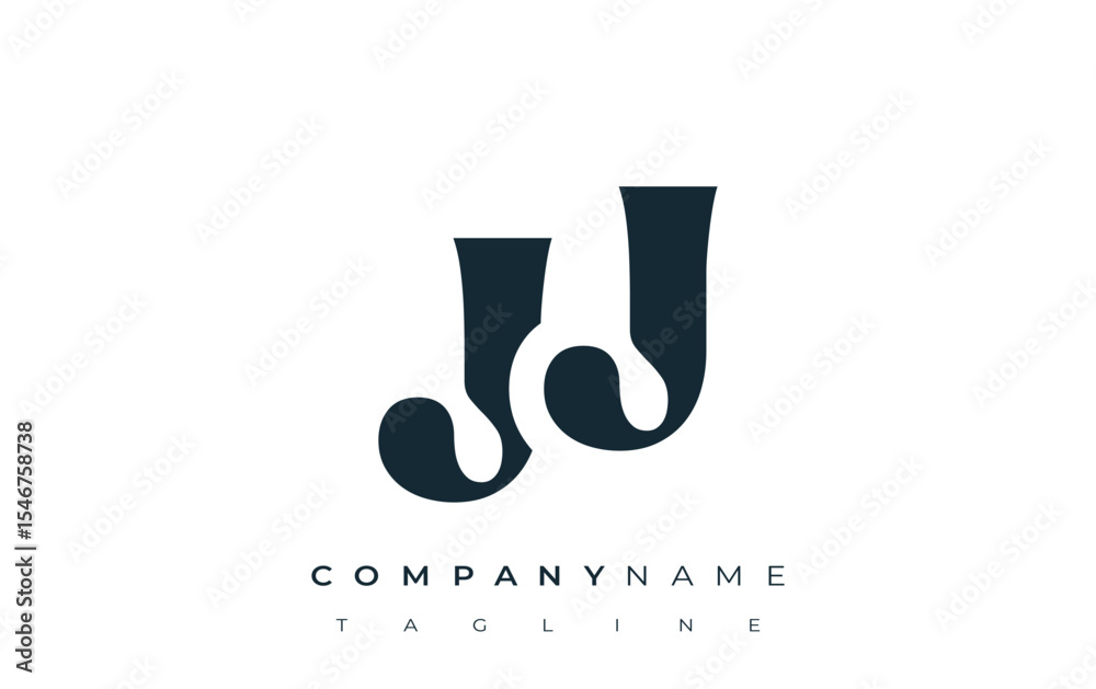 Fototapete jj creative abstract typography logo design. elegant logo combining bold typography and creative sha