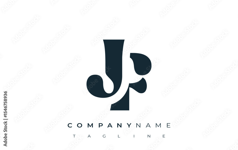 Fototapete jf creative abstract typography logo design. elegant logo combining bold typography and creative sha