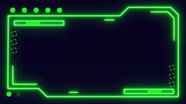 Futuristic sci-fi neon HUD frame interface