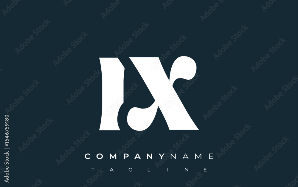 Fototapete ix creative abstract typography logo design. elegant logo combining bold typography and creative sha